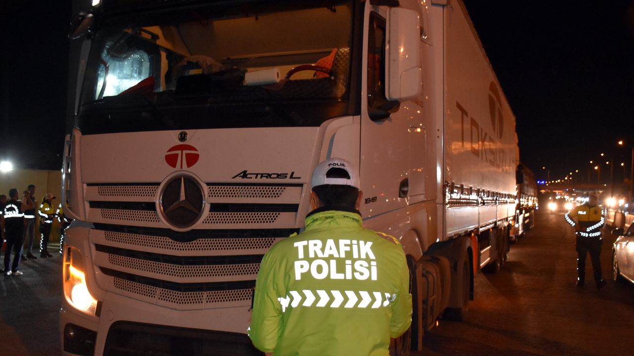 "Kilit kavşak" Kırıkkale'de ağır tonajlı araçlara yönelik denetim yapıldı