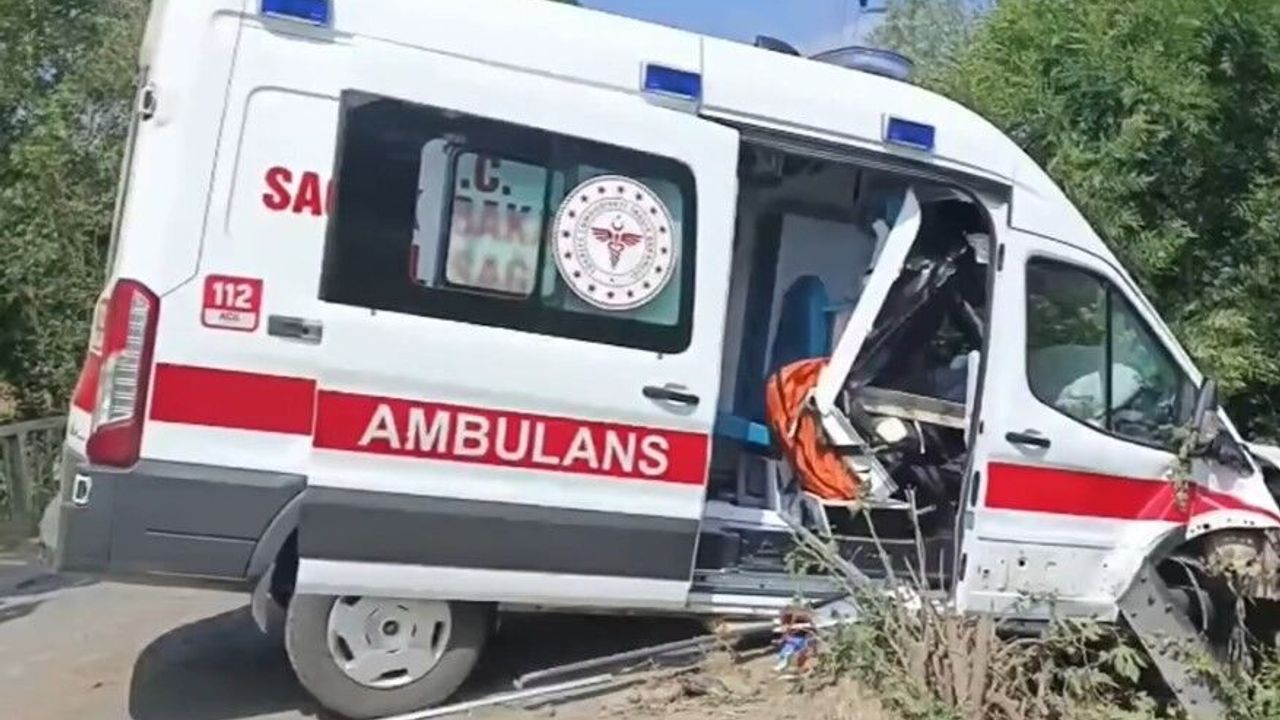 İçinde Hasta Taşıyan Ambulans Kontrolden Çıktı: 3 Yaralı