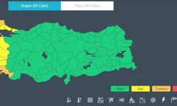 10 il için sarı ve turuncu kod, Kırşehir'e yeşil kod