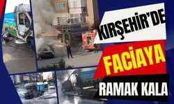Kırşehir'de süt taşıyan kamyonet alev aldı