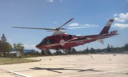 Mide kanaması geçiren hasta için ambulans helikopter havalandı
