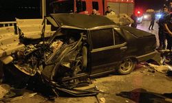 Otomobil hurdaya çıktı, sürücü sağ çıktı