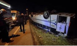 İnfaz Koruma Memurlarını Taşıyan Otobüs Devrildi:16 Yaralı