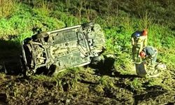 Şarampole Uçan Araçta 2 Yaralı