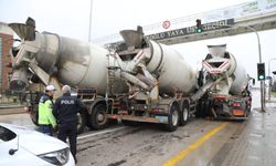 Üç beton mikseri birbirine girdi: 1 yaralı
