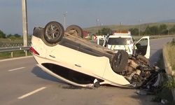 Direksiyon Hakimiyetini Kaybetti… Araç Devrildi