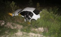 Kontrolden Çıkan Araç Şarampole Düştü