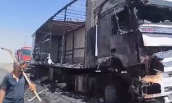 Seyir Halindeki Tır Alev Aldı!