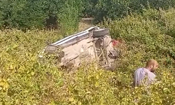 Bahçeye Devrilen Araçta Can Pazarı: 2’si Çocuk 4 yaralı