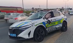 Önce Otomobile, Sonra Polis Aracına Çarptı!