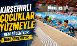 Kırşehirli çocuklar yüzmeyle hem eğleniyor hem öğreniyor