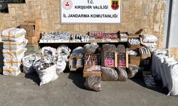 Kırşehir'de durdurulan tırdan 12,5 milyon liralık malzeme ele geçirildi