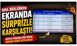 Nüfus Müdürlüğü’nde Sıra Bekleyen Vatandaşın Doğum Günü Kutlandı