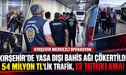 Kırşehir’de Yasa Dışı Bahis Ağı Çökertildi: 54 Milyon TL’lik Trafik, 13 Tutuklama!