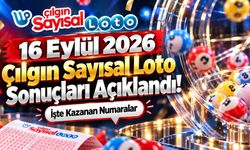 16 Eylül 2026 Çılgın Sayısal Loto Sonuçları Açıklandı! 674 Milyon TL Devretti, İşte Kazanan Numaralar