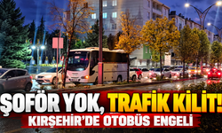 Kırşehir'de Yol Ortasında Kalan Otobüs Trafiği Felç Etti!