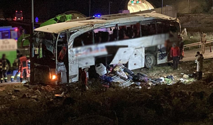 İşte korkunç otobüs kazasının görüntüleri