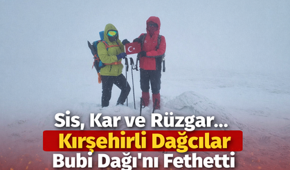 Sis, Kar ve Rüzgar… Kırşehirli Dağcılar Bubi Dağı’nı Fethetti