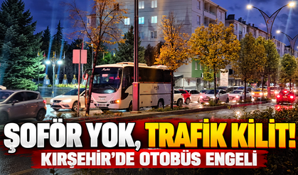 Kırşehir'de Yol Ortasında Kalan Otobüs Trafiği Felç Etti!