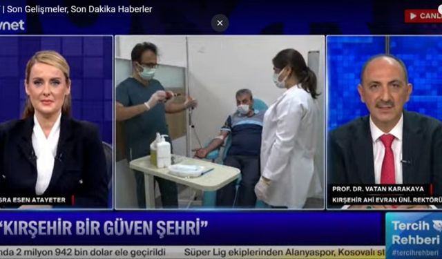 Rektör Karakaya, TV Net’te  Ahi Evran Üniversitesini anlattı   