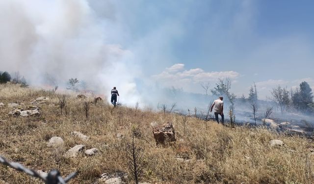 Makilik alanda çıkan yangın söndürüldü