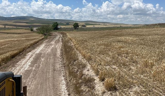 Kırşehir'de hasat öncesi tarla yolları düzenlendi