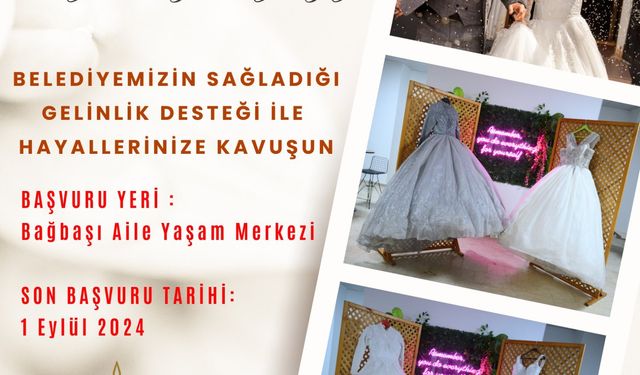 Kırşehir Belediyesi’nden gelinlik desteği…