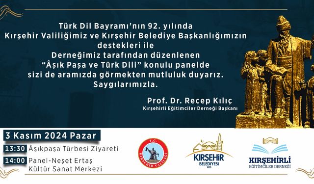 Kırşehir'de Türk Dili Bayramı Coşkusu: "Aşık Paşa ve Türk Dili" Paneli