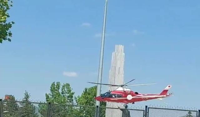 Hava ambulansı kalp krizi geçiren hasta için havalandı