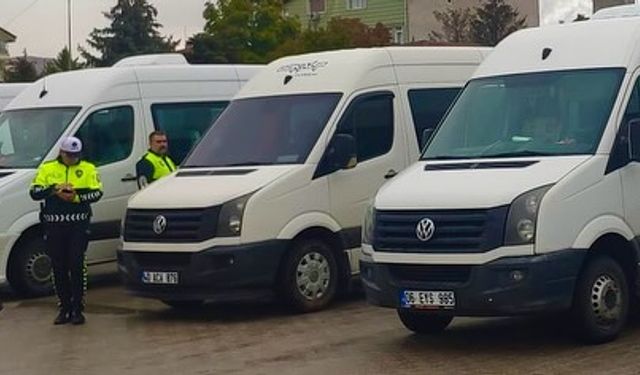 Kırşehir'de öğrenci servis araçlarına denetim