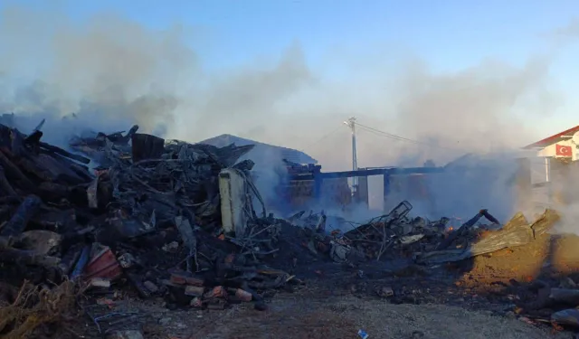 Çıkan yangında iki ev kullanılamaz hale geldi