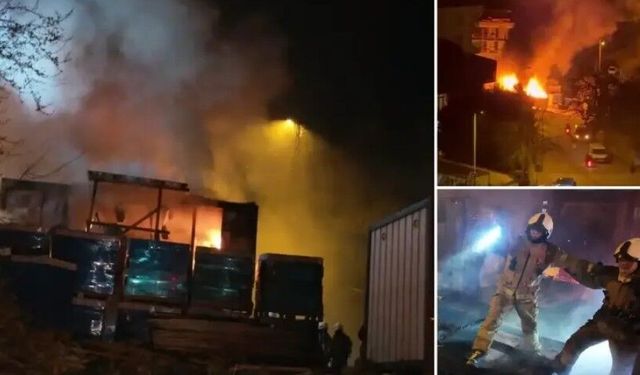 İşçilerin Kaldığı Konteynerde Çıkan Yangın Korkuttu