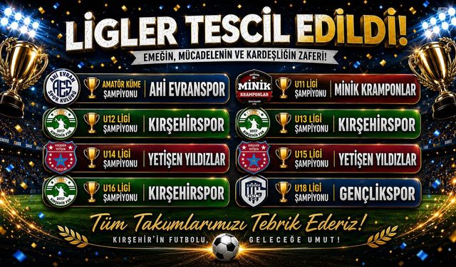 Kırşehir futbolunda şampiyonlar tescil edildi