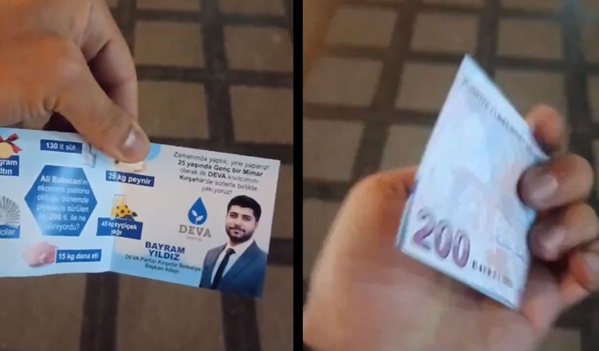 Kırşehir'de 200 TL'lik banknotlar yollara saçıldı