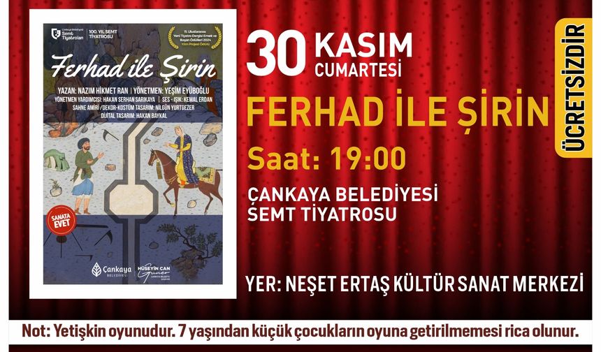 Tiyatro Festivalinin 5. Oyununda Ferhad ile Şirin sahne alacak!