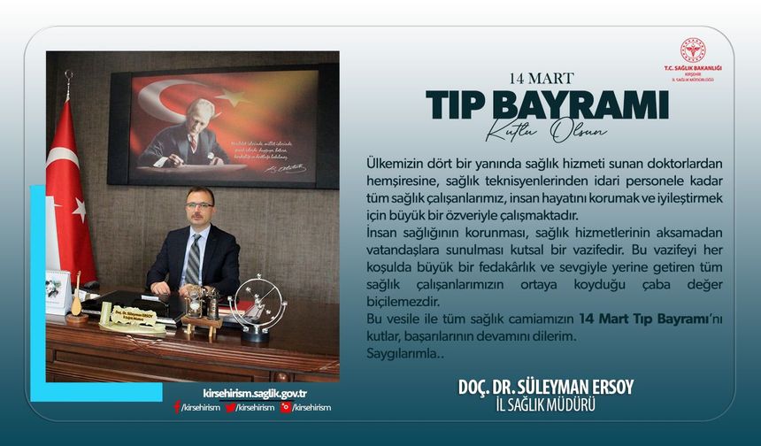Müdür Ersoy: “Sağlık Hizmetlerinde Fedakarlık ve Sevgiye Minnettarız"