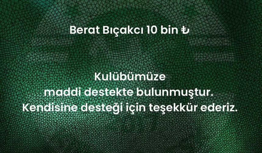 Eski Başkan Berat Bıçakcı’dan Kırşehirspor’a 10 Bin TL destek