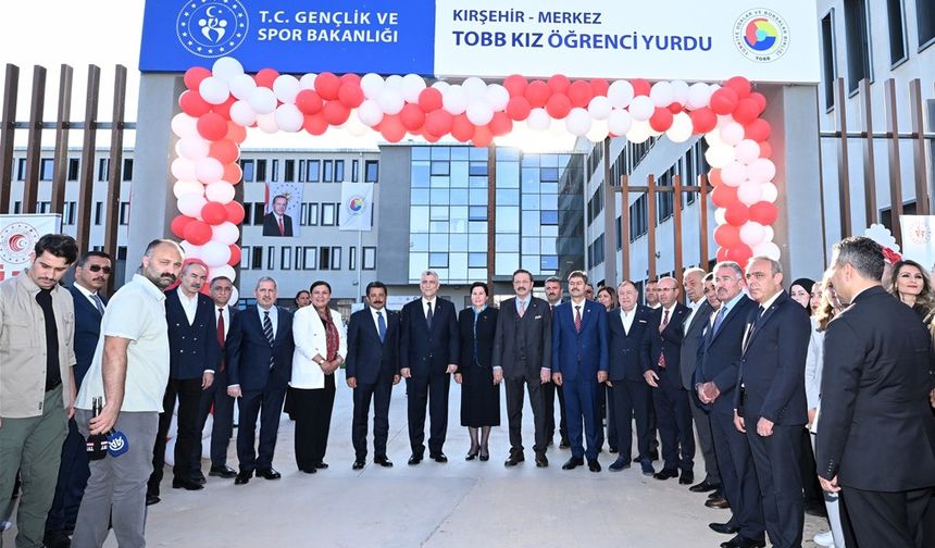 Kırşehir’de TOBB tarafından yaptırılan kız öğrenci yurdu törenle açıldı