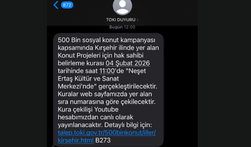 TOKİ Kırşehir Konut Projeleri İçin Kura Tarihi Belli Oldu