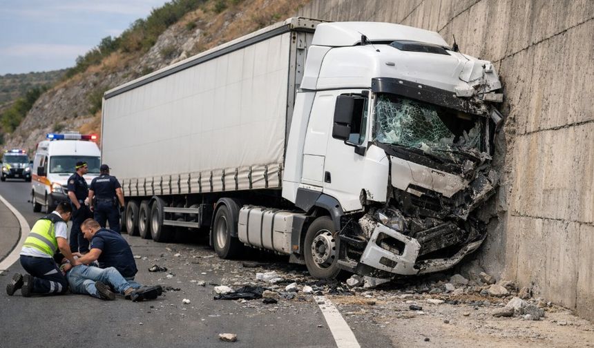 İstinat duvarına çarpan tır can aldı