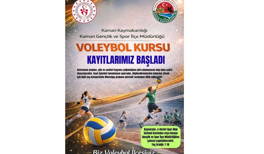 Kaman’da voleybol kursu başlıyor