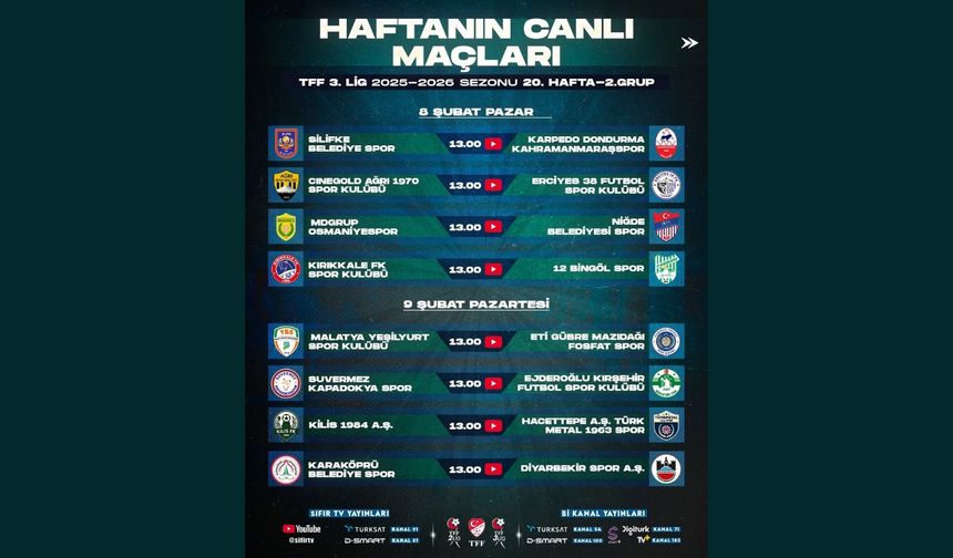 Suvermez-Kırşehirspor maçı Canlı yayınlanacak