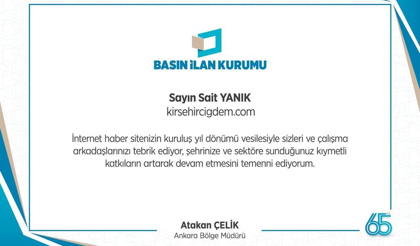 Basın İlan Kurumu’ndan Çiğdem’e 50. Yıl Tebriği