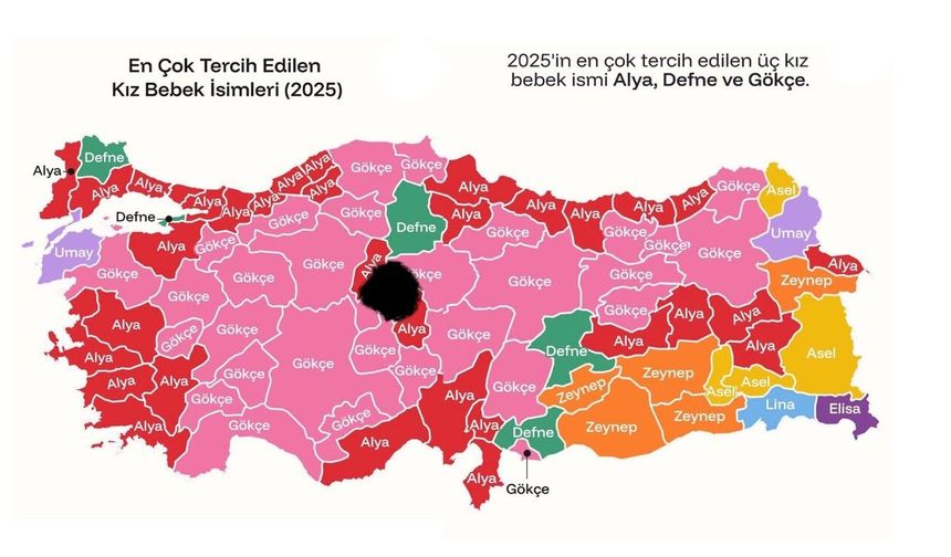 Kırşehir’de 2025’in en çok tercih edilen kız ismi belli oldu!