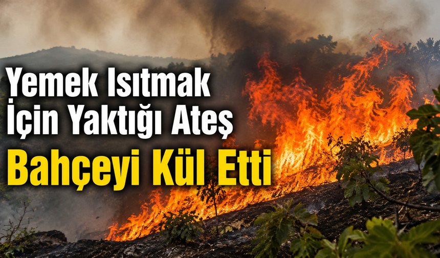 Yemek Isıtmak İçin Yaktığı Ateş Bahçeyi Kül Etti