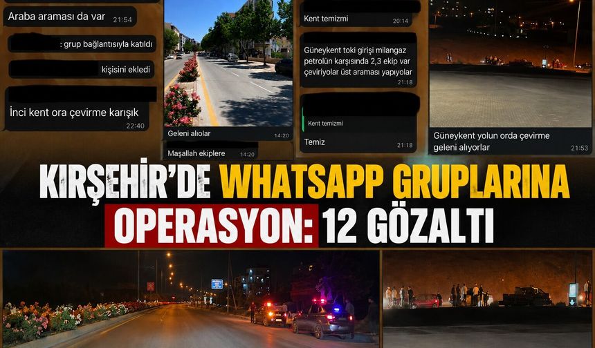 Kırşehir'de Whatsapp gruplarına operasyon: 12 gözaltı
