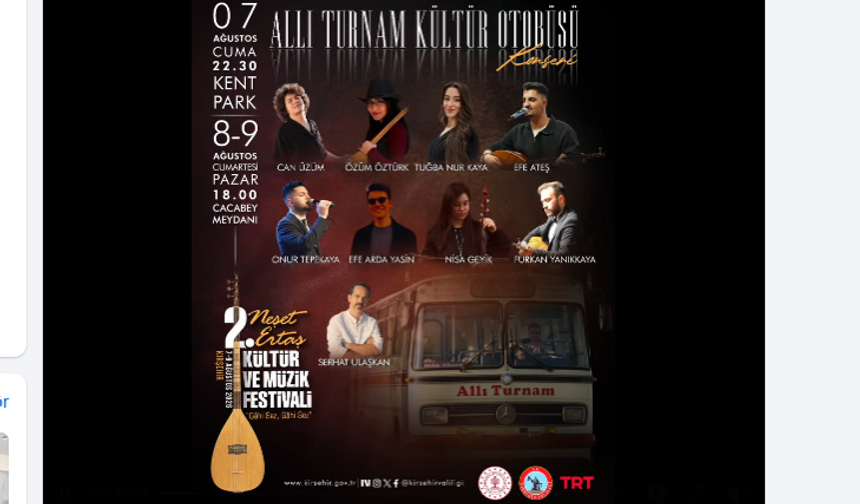 Allı Turnam Kültür Otobüsü, Neşet Ertaş Festivali İçin Kırşehir’de