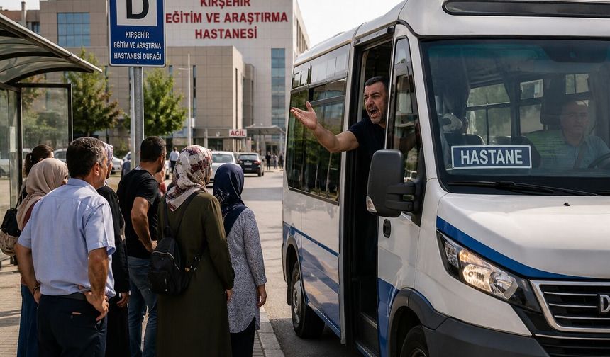 Kırşehir'de ilginç anlar: Durakta bekleyen vatandaşlar şoke oldu