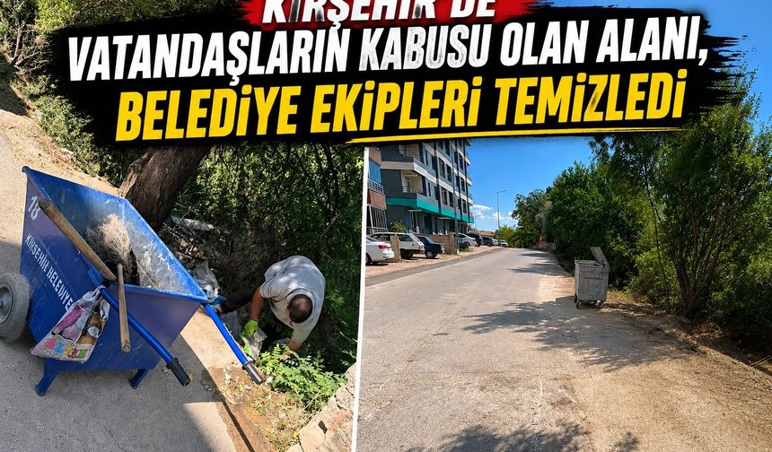 Kırşehir’de Vatandaşların Kabusu Olan Alanı, Belediye Ekipleri Temizledi