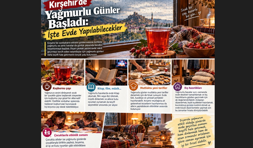 Kırşehir’de Yağmurlu Günler Başladı: İşte Evde Yapılabilecekler